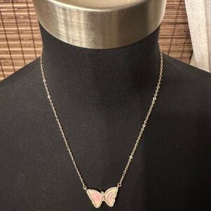 Elegant Pink Butterfly Necklace